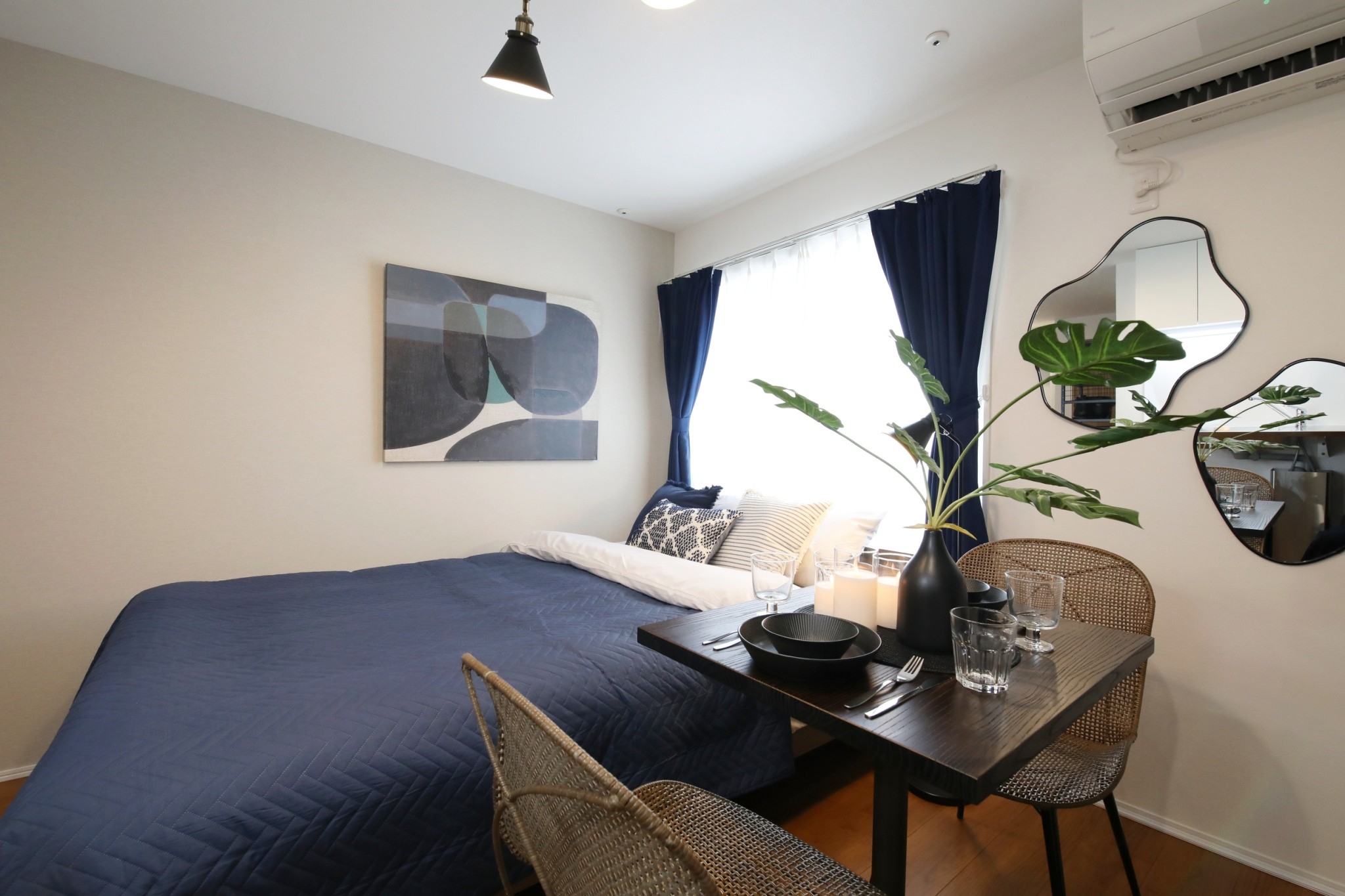 Room 202 overview with art wall